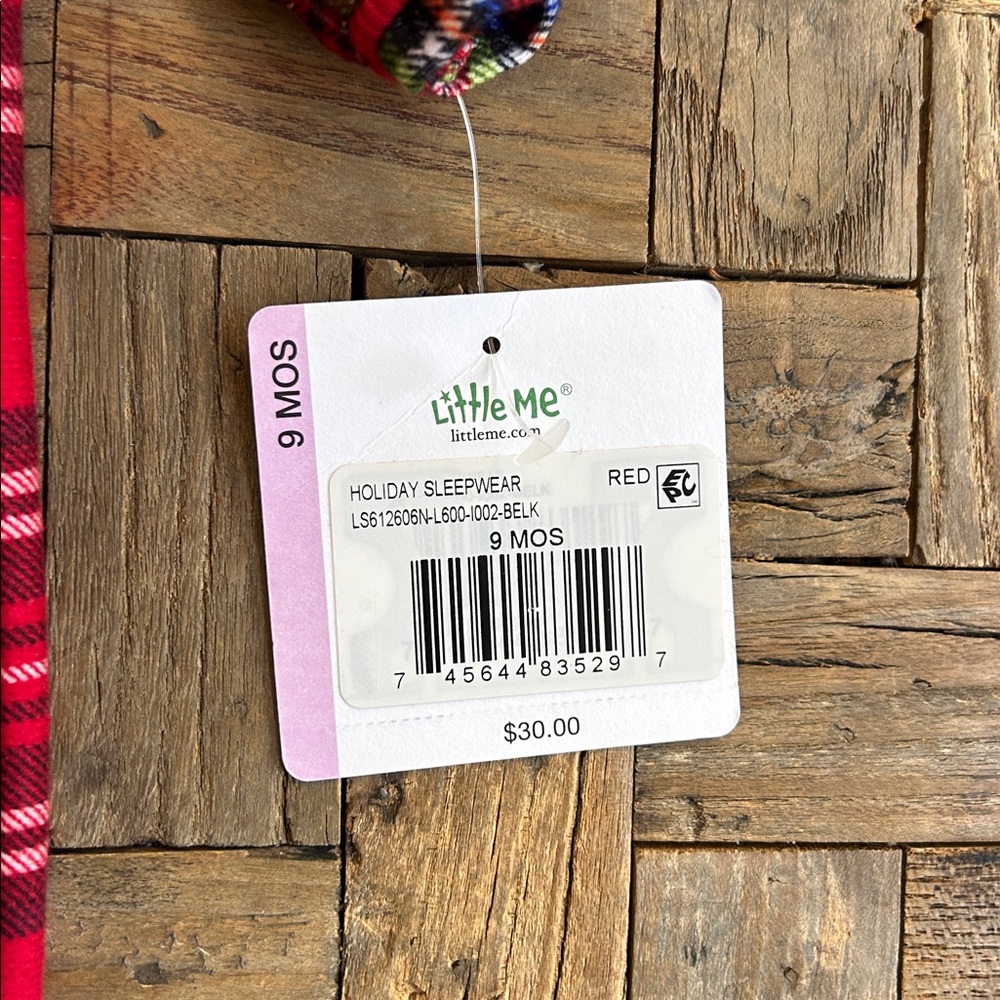 Little Me Baby Holiday One Piece Pajama NWT Size 9 Months - Picture 7 of 7